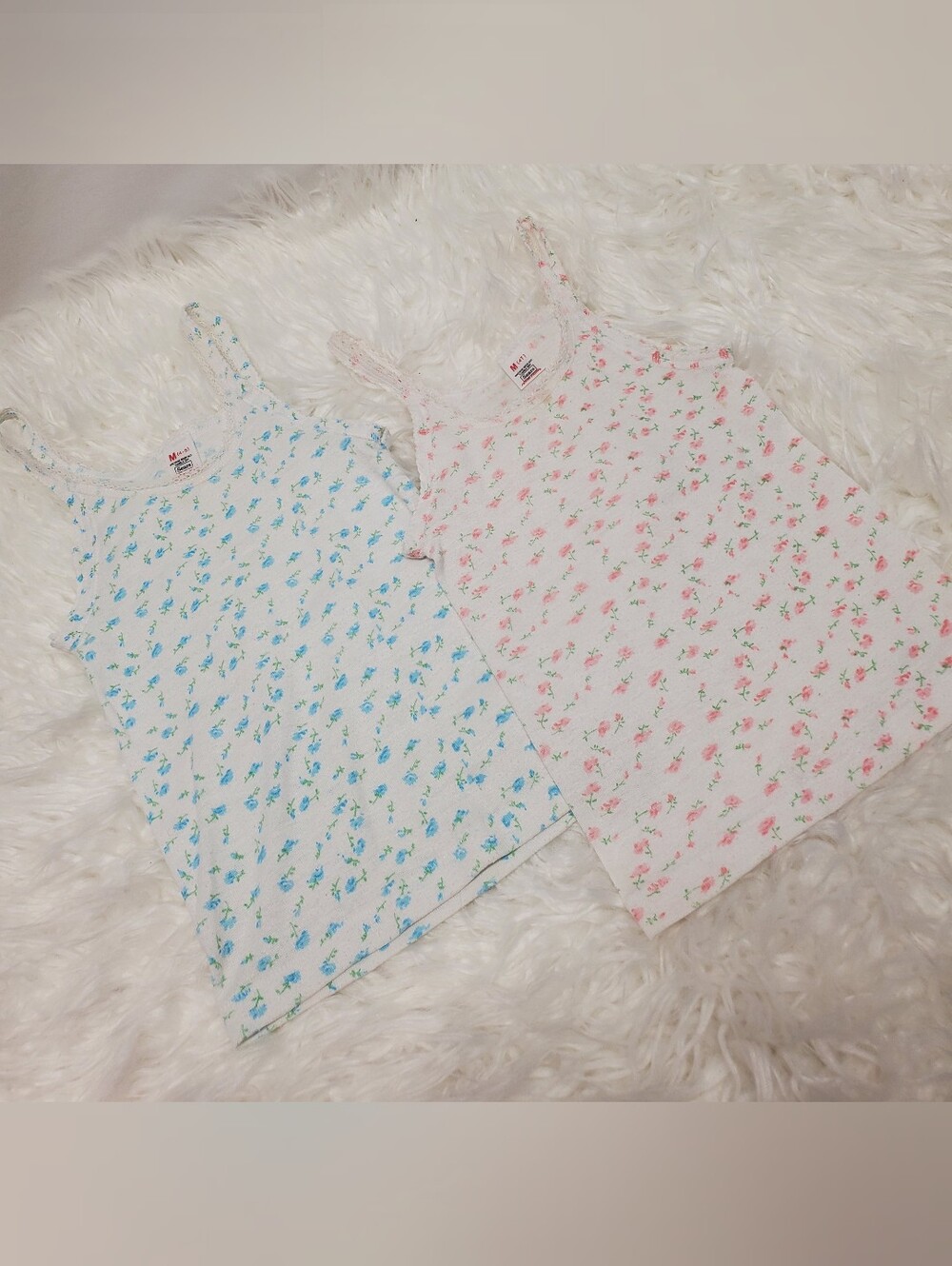 Sears Floral Camisole Tanks in Pink and Blue